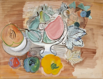 Dufy, Raoul - Nature morte au melon et poivrons, 1934 - VERKOCHT