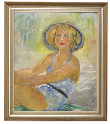 Camoin, Charles - Blonde assise en maillot de bain - VERKOCHT