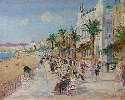 La Croisette à Cannes 1930 - Lucien Adrion - VERKOCHT