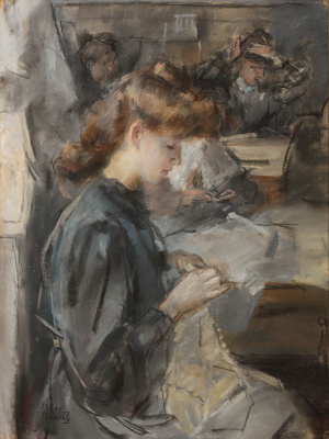 Isaac Israels - Naaiatelier van Paquin, ca. 1900-1905 - VERKOCHT