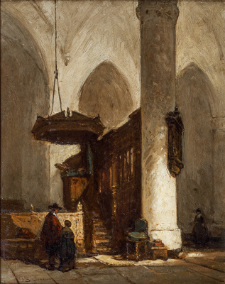 Johannes Bosboom - Kerkinterieur Hattem - VERKOCHT