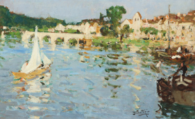 Pierre Eugène Montézin - La Seine à St. Mammès, 1874 - BESCHIKBAAR