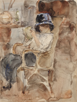 Isaac Israels - Lezende jonge vrouw, Londen ca. 1918 - BESCHIKBAAR