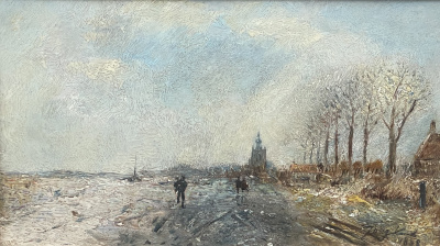 Jongkind, Johan Barthold - Zicht op winters Overschie 1868 - BESCHIKBAAR